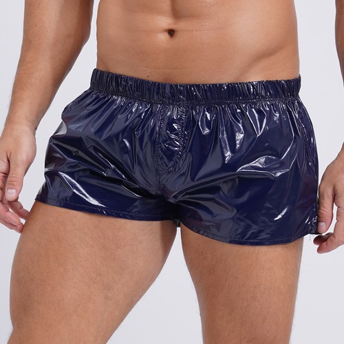 UK Men's Shiny Boxer Shorts Briefs Split Side Underwear Swim Trunks Beachwear - Picture 13 of 21