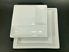 Crate & Barrel Cheese & Cracker 2pc Platter Serving Dish White Charcuterie Board