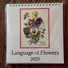 Cavallini Papers & Co. Language of Flowers 2025 Easel Desk Calendar New/Sealed