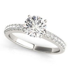 1.32 Ct Simulated Diamond Engagement Proposal Ring 14K Solid White Gold Size 7