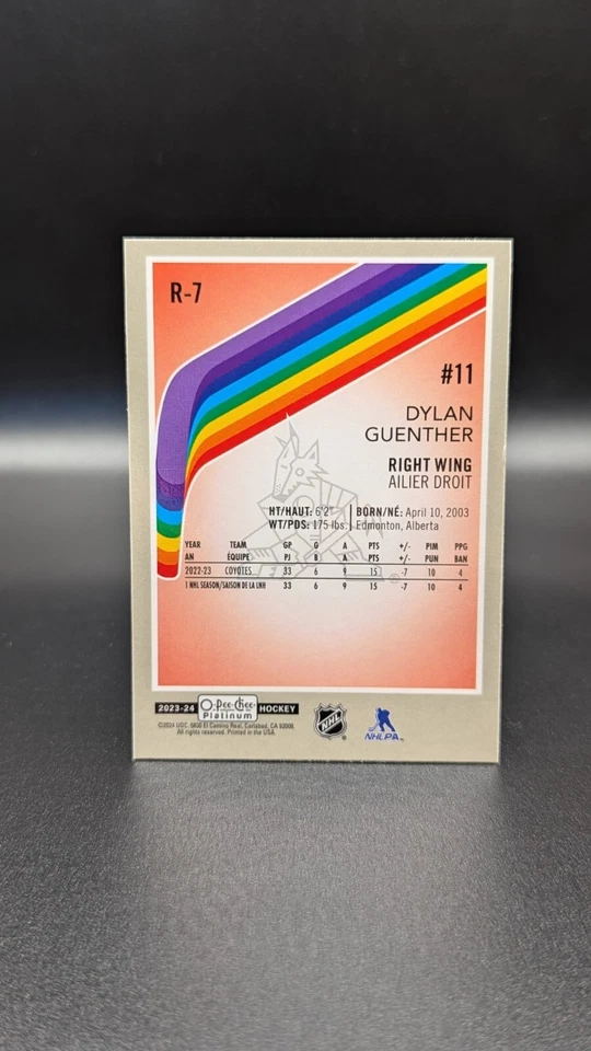 2023-24 O-Pee-Chee Platinum Retro Dylan Guenther #R-7 Arizona Coyotes - Image 2 of 2