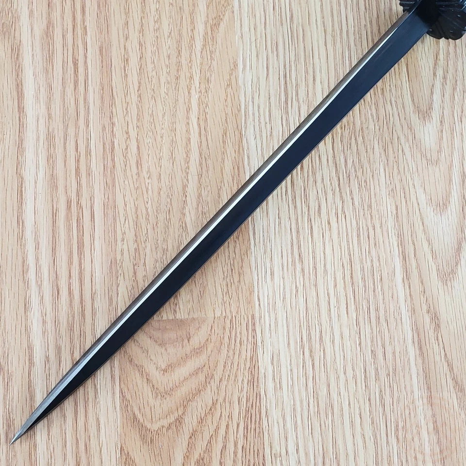 Daga Rondel Acero Frío Cuchillo Fijo 10.5" Hoja de Acero al Carbono Vaina de Cuero Foto 4 de 4