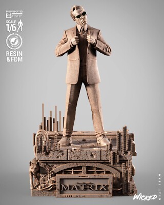 3D Printed Fan Art Mr. Smith Sculpture by Wicked