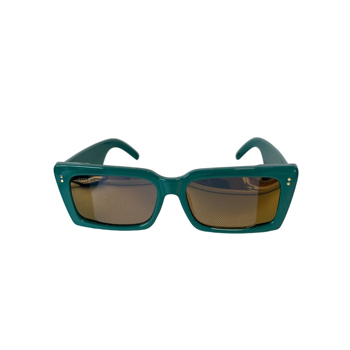 Chic Green Square Sunglasses Womens Mod Rectangle Chic Fashion Minimal Thick Plastic  main image 4