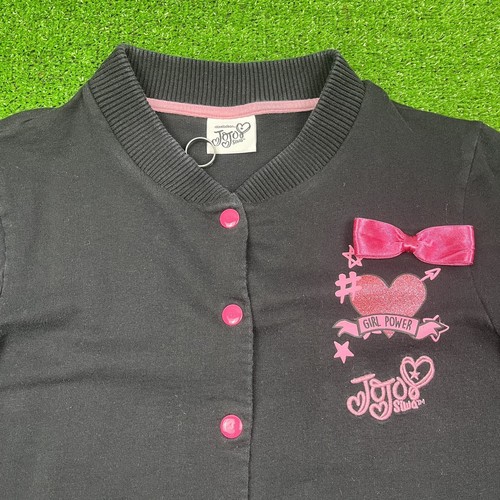 JoJo Siwa Girl Power Bold Brave Beautiful Black & Pink Bomber Jacket Girls Sz 16 - Picture 3 of 22