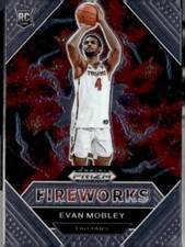 2021 Panini Prizm Draft Picks #2 Evan Mobley Fireworks USC Trojans