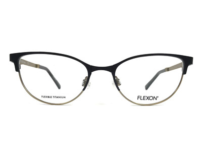 Flexon Kinder Brillenfassungen J4010 002 Schwarz Gold Vollrand Titan 50-18-135