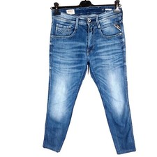 Jean homme REPLAY ANBASS taille W31 L26 coupe slim bleu conique stretch délav...
