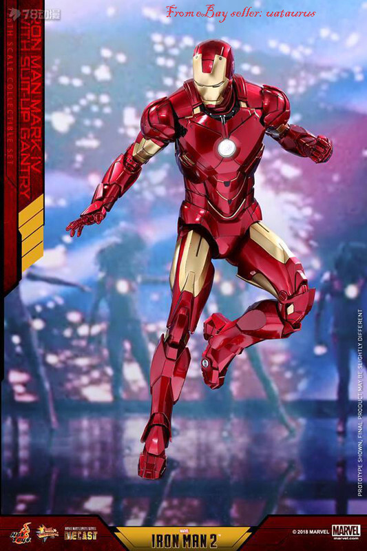 Perfect HotToys 1/6 Mms462 Iron Man 2 Mark Iv With Suit-Up Gantry