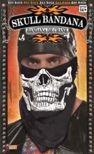 Skull Bandana Biker Skeleton Bones Fancy Dress Halloween Adult Costume Accessory