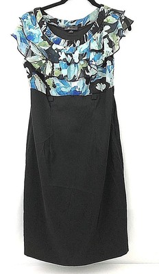 EUC AB STUDIO Women's Dress Size 8 Black Sleeveless Sheath ...