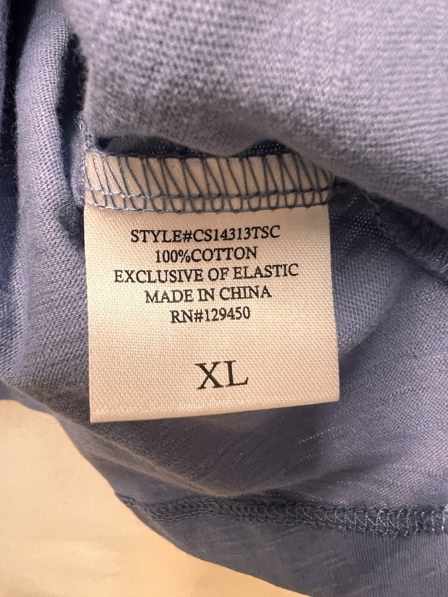 COMO RE-VINTAGE Blue Long Sleeve Cotton Top Women XLarge XL FAST