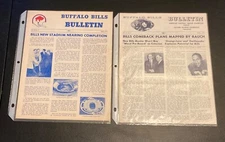 Vintage Buffalo Bills Bulletin- Newsletter Lot of 2 - Rare!