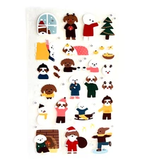Christmas Fluffy Dog Planner Stickers Scrapbooking Planner Journal Cards