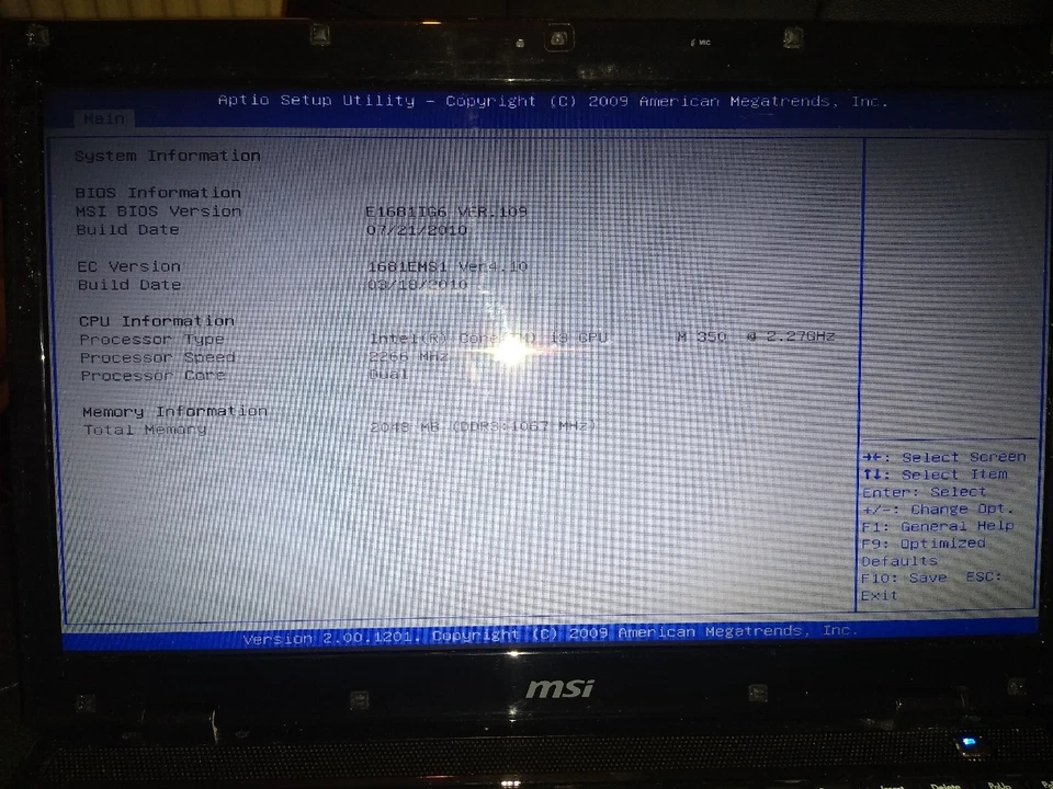 MSI CR620 15.6 INCH SCREEN LAPTOP CORE i3 2GB RAM 250GB Hard Drive - Image 2 of 4