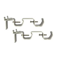 LOT OF 4 PACKS Double Curtain Rod Brackets 1/2" to 1" RODS 2 EACH PK NICKEL S4