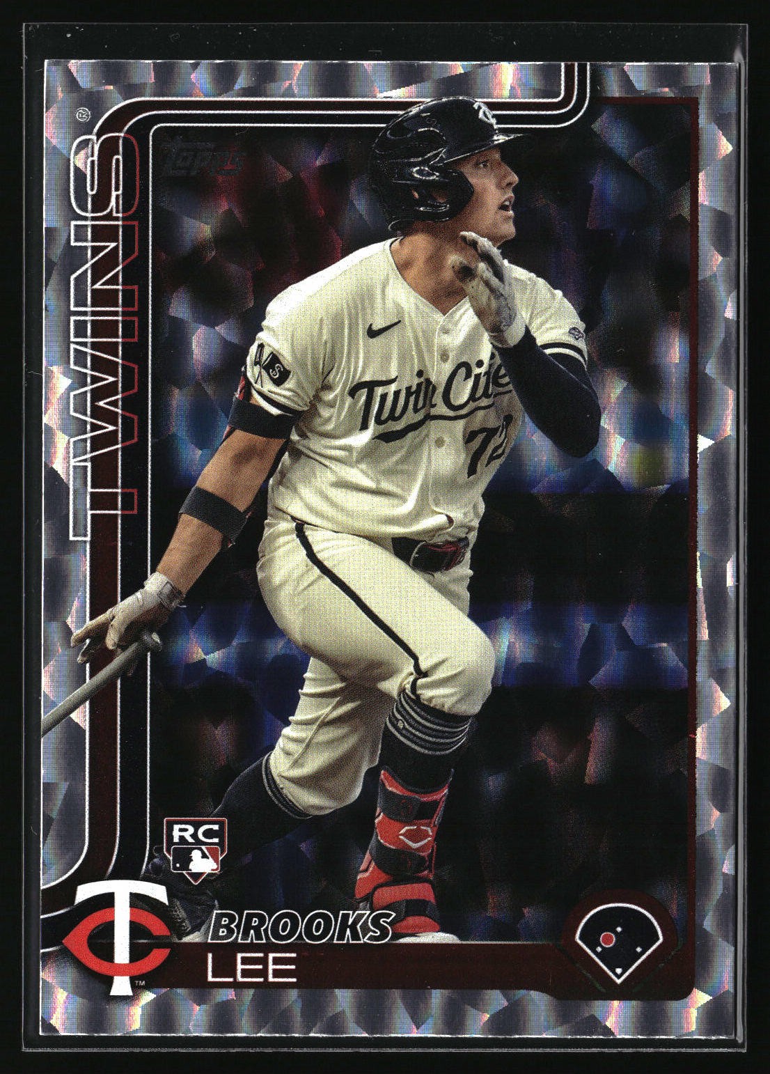 2025 Topps #317 Brooks Lee Silver Crackle Foilboard