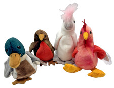 Ty Beanie Babies - Lot of 4 Birds - Jake, Early, Kuku Strut
