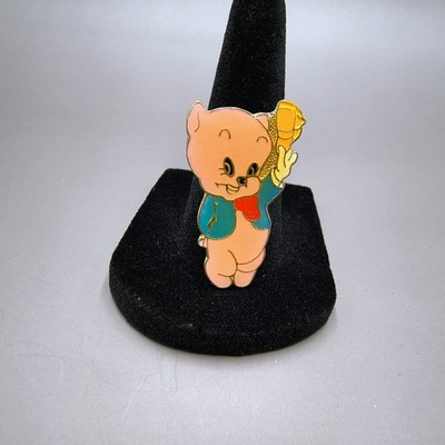 Vintage Warner Bros Looney Tunes Porky Pig Enamel Lapel Pin   Rare Collectible