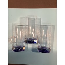 Bicchieri highball vintage Murano blu cobalto soffiato a mano