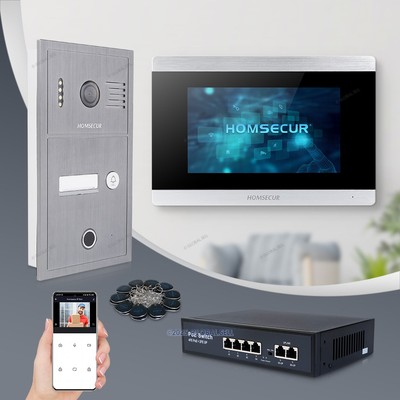 HOMSECUR 7'' WIFI PoE Video Door Phone Intercom Doorbell Fingeprint RFID Access