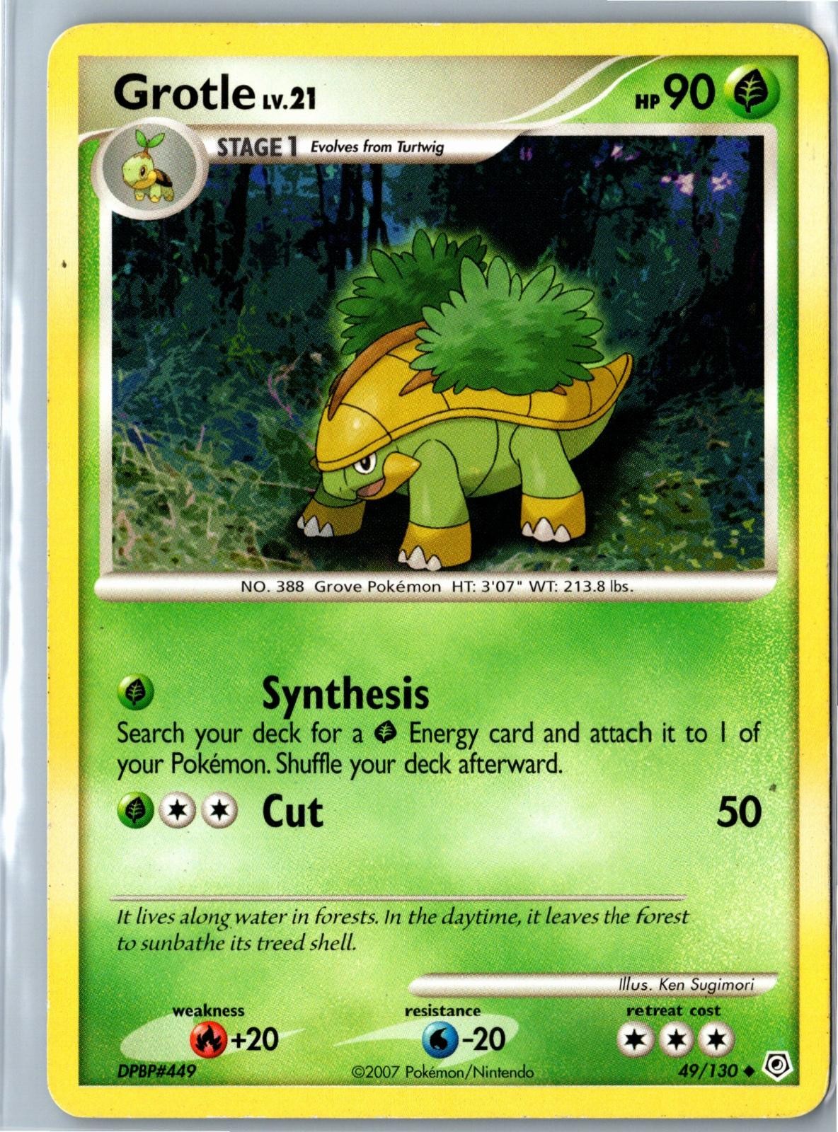 Grotle Diamond & Pearl 49/130 Uncommon Heavily Played - Pokemon Card