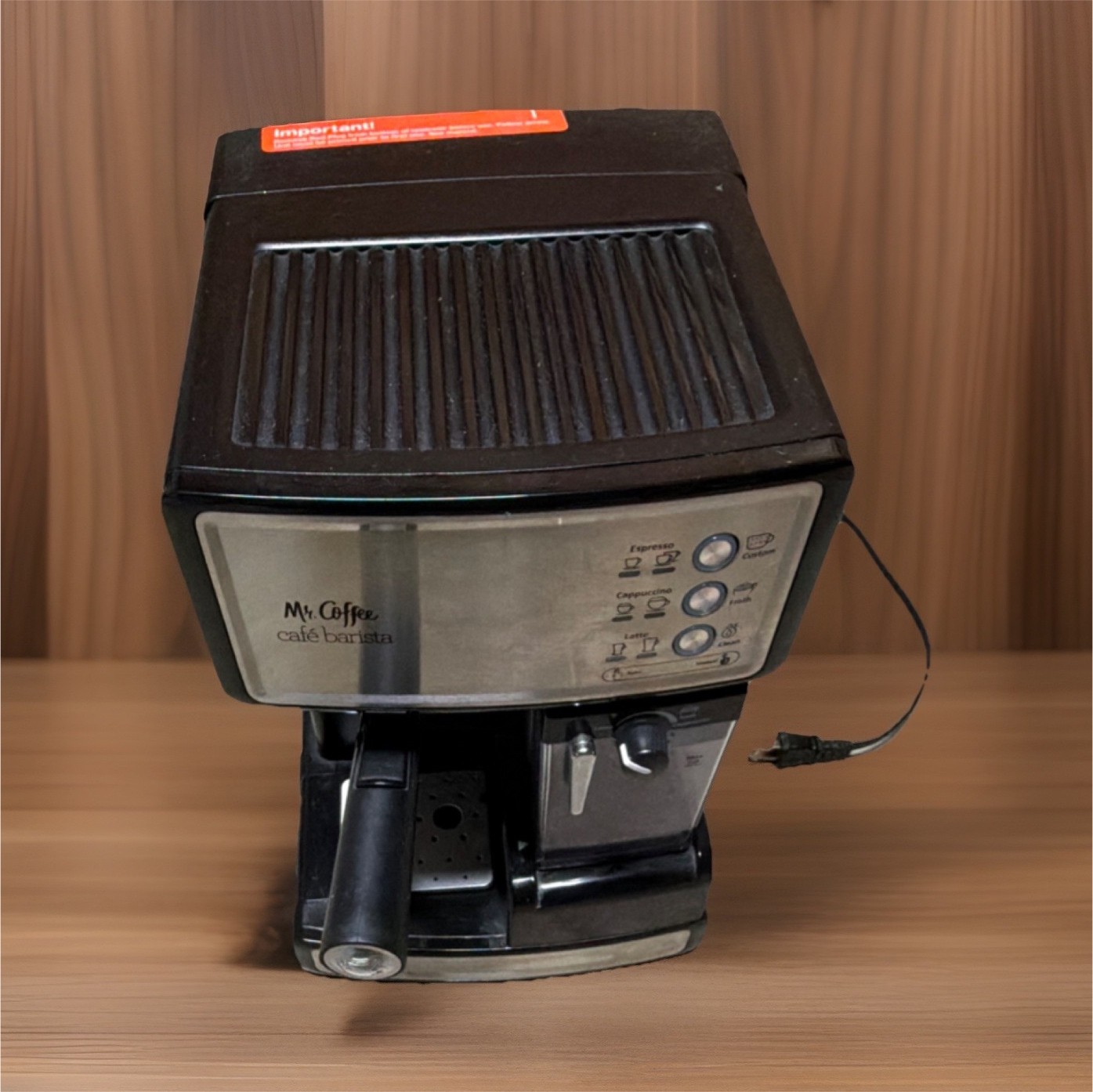 Mr. Coffee Caf&eacute; Barista Espresso Machine Black Silver Froth