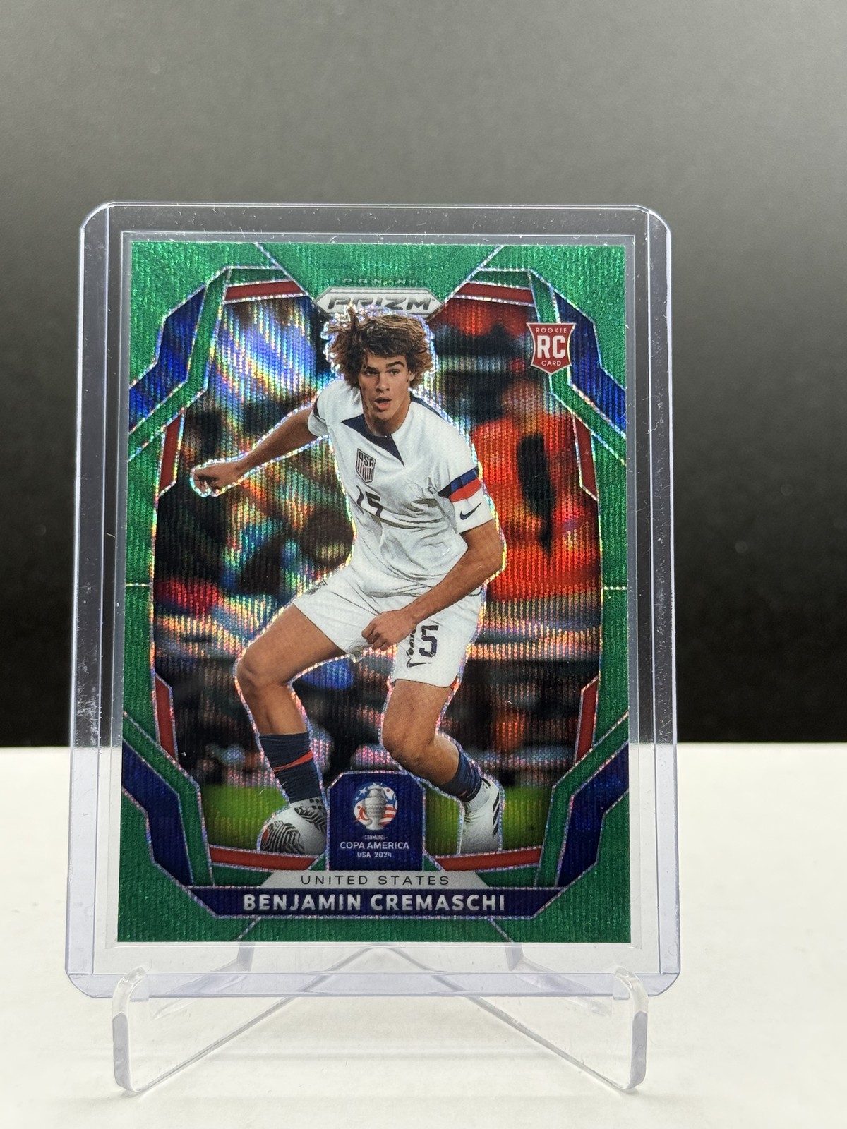 Benjamin Cremaschi 2024 Panini Prizm Conmebol Copa America Green Wave RC #164