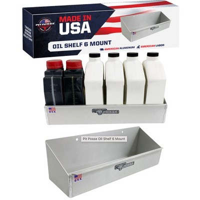 Pit Posse 6 Bottle Oil Caddy Shelf Holder Trailer- Made in USA- Trailer/Garage