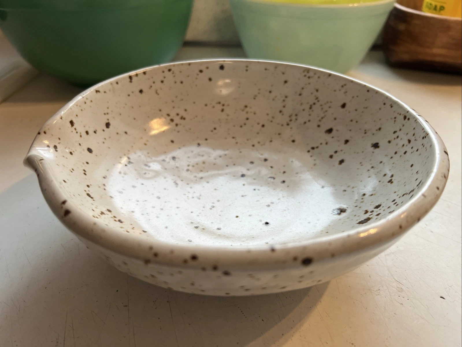Mixing Bowl Pottery Speckled Pouring Bowl