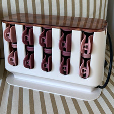 Remington ProLuxe H9100 Hot Rollers Travel White Pink