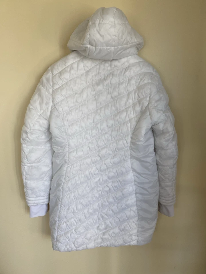 Spyder Boundless длинный пуховик куртка белый M водостойкий стеганый капюшон молнии - Изображение 2 из 4