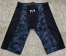 TYR Shockwave High Waist Jammer Tech Suit Men  s 29 Black Camo FINA Racing Swim