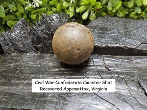 Old Rare Vintage Antique Civil War Relic Confederate Canister Shot Appomattox VA