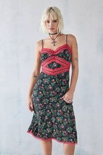 Betsey Johnson Hollywood Midi Slip Dress Small Floral Lace Fairy Olivia Rodrigo