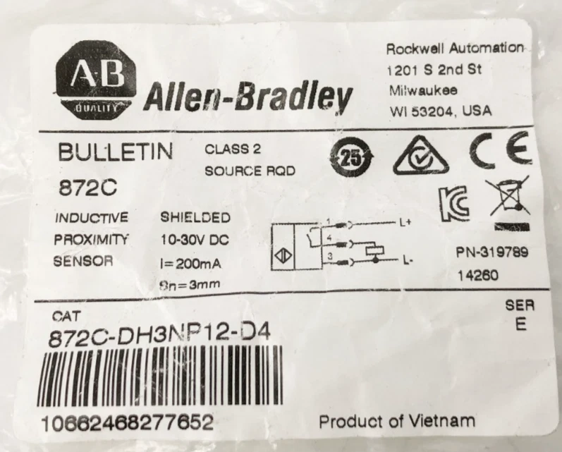 New Allen Bradley 872C-DH4NP12-D4 Ser. E Inductive Proximity Sensor 10-30VDC - Image 2 of 4