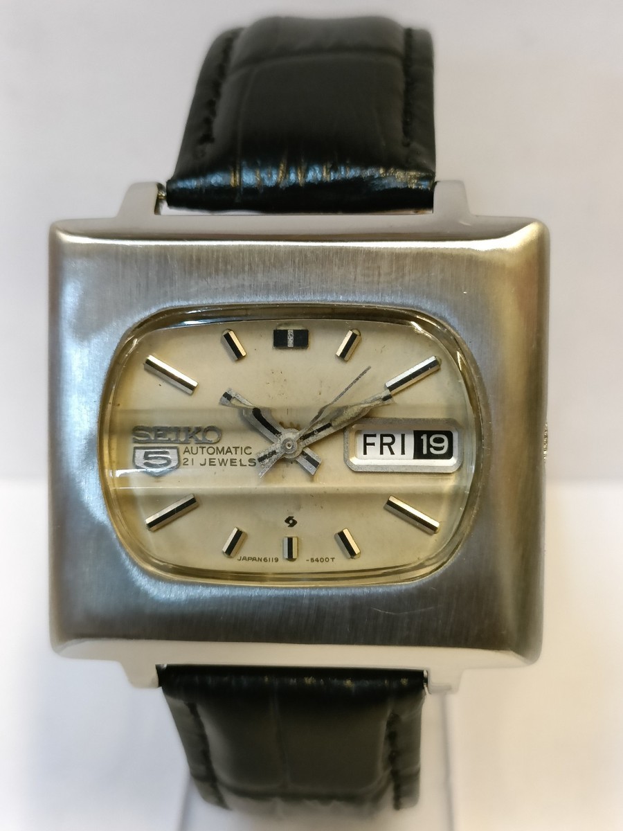 フォロー割アリ！古着ショップ『Yuzu』 SEIKO 925 腕時計 VINTAGE SEIKO 5 21J AUTOMATIC PATINA WHITE DIAL 6119-5400 JAPAN