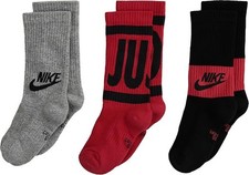 NIKE 3-Pairs Variety Graphic Cotton Cushioned Crew Socks - Boys Medium 5Y - 7Y