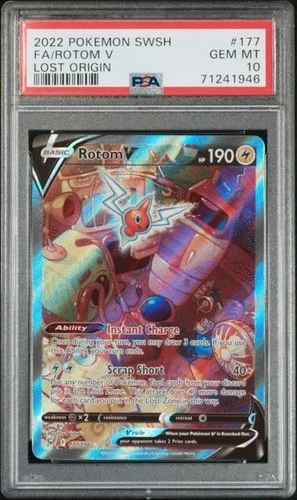 Rotom V Full Art Holo Ultra Rare 2022 Pokemon Lost Origin #177 PSA 10
