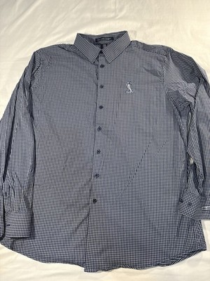 Devon & Jones Shelby Cobra Shirt Men's XL Blue Embroidered Logo Mustang Button