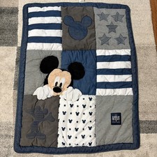 Disney Baby Mickey Mouse "Hello World" Appliqu d Crib Comforter Blanket Playmat