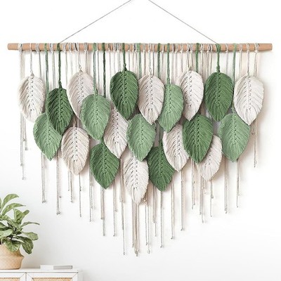 Large Macrame Wall Hanging, Boho Leaves Macrame Tapestry Wall Decor Handmade ...