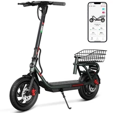 350W Electric Scooter With Basket 25KMH Commute eScooter Foldable APP Control