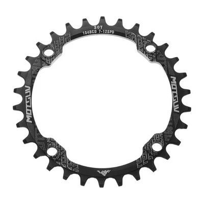 Für Bike 104BCD 30T Kettenblatt 125mm Rund Aluminium Schmal-Breit Zahn Schwarz - Bild 1 von 4