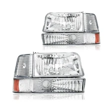 Headlight Assembly, Headlights Kit Compatible with 1992-1996 Ford F150 F250 F...
