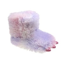 WONDER NATION Toddler Girls Size 7-8 Monster Claw Boot Slippers Plush