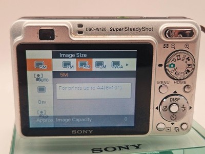 Sony Cyber-shot DSC-W120 7.2MP Digital Camera - Silver for sale
