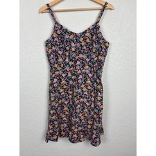 Old Navy Linen Blend Womens Dress Sz Medium Moody Floral Boho Cottagecore Beach