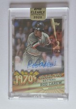 2020 Topps Clearly Authentic Decades' Best 1970s Rod Carew Twins Auto HOF!