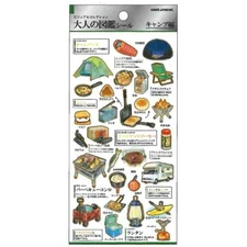 Kamio Japan [Seal Sheet] Adult Picture Book Sticker/Camp